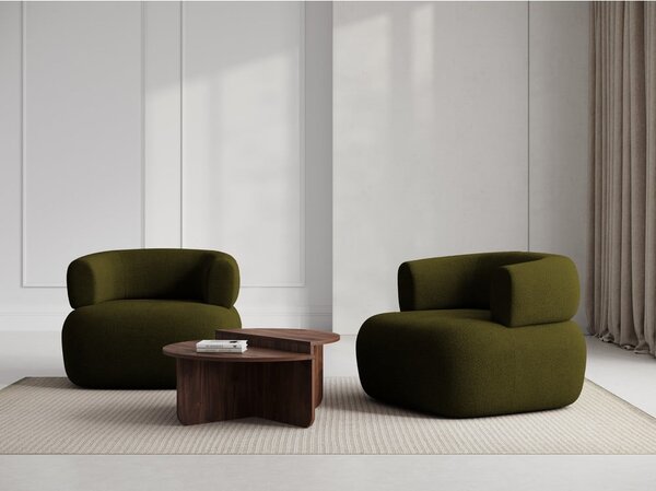 Zelené kreslo z textílie bouclé Jenny – Micadoni Home