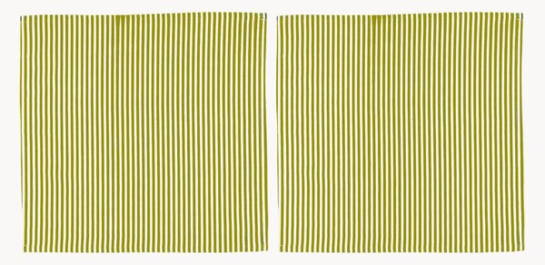 Obrúsky zo zmesi ľanu a bavlny Green Stripe, 2 ks
