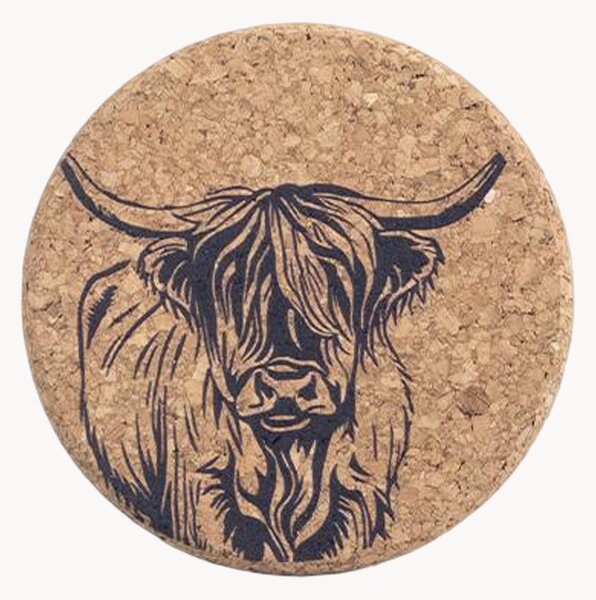 Podložky pod poháre Highland Cow, 6 ks