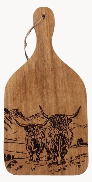 Servírovacia doska z dubového dreva Highland Cow
