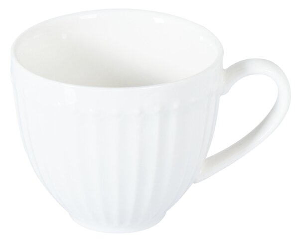 Sada 4 šálok s podšálkami biela porcelán kaolín lesklá povrchová úprava pre 4 osoby šálky na čaj klasický dizajn kuchyňa jedáleň