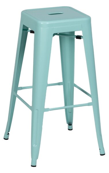 Tyrkysovomodré kovové barové stoličky v súprave 2 ks (výška sedadla 76,5 cm) – Ixia
