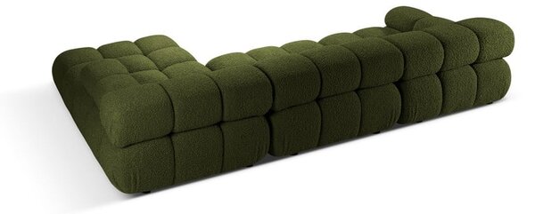Zelená modulárna rohová pohovka z textílie bouclé (pravý roh) Bellis – Micadoni Home