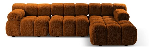 Oranžová modulárna rohová pohovka z textílie bouclé (pravý roh) Bellis – Micadoni Home