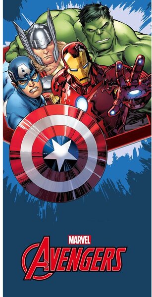 Jerry Fabrics Detská osuška s potlačou - Avengers blue | 70 x 140 cm