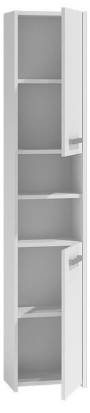 Kúpeľňová skrinka s regálom 30 cm biela