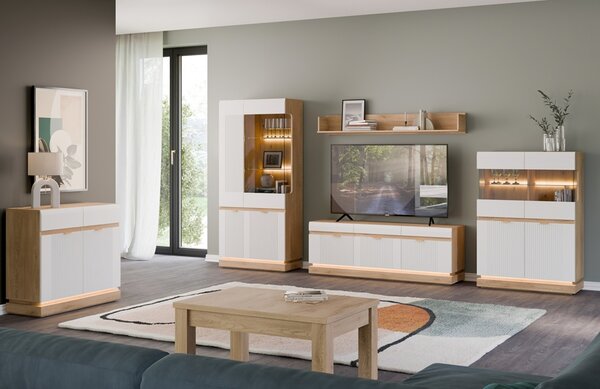 MILTON biela ML01, skrinka pod TV