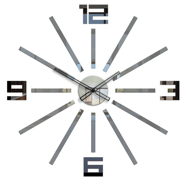 ModernClock 3D nalepovacie hodiny Briliant sivé