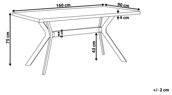 Jedálenský stôl sivý betónový efekt 160 x 90 cm pre 6 osôb čierne kovové nohy kuchyňa v industriálnom štýle