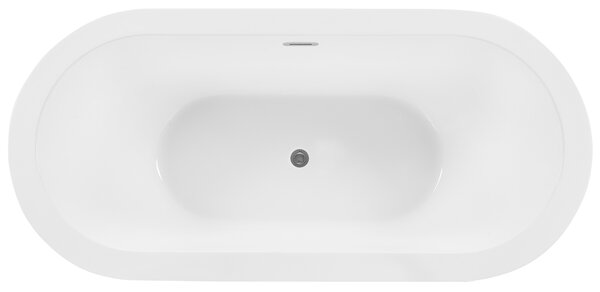 Voľne stojaca vaňa čierna sanitárny akrylát 170 x 80 cm oválna pre jednu osobu moderný miminalistický dizajn