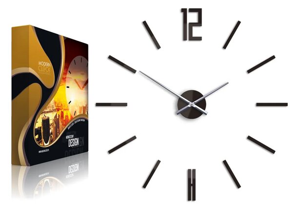 ModernClock 3D nalepovacie hodiny Carlo wenge