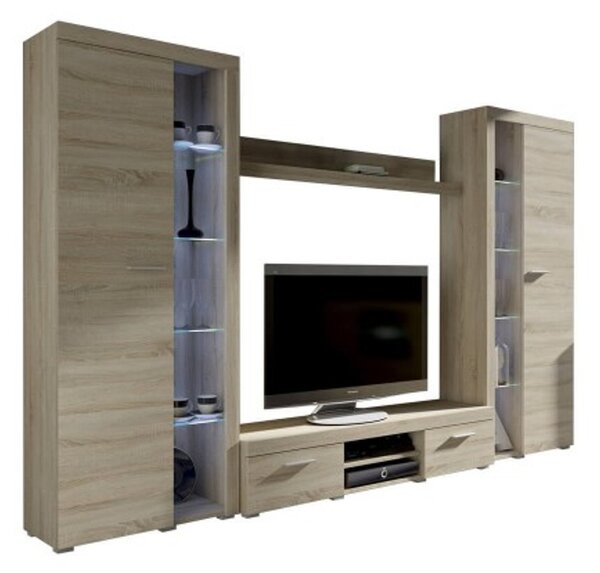 Obývacia stena OLIMP XL dub sonoma Varianta LED osvetlenie