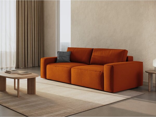 Rozkladacia pohovka v tehlovej farbe 247 cm Jodie – Micadoni Home