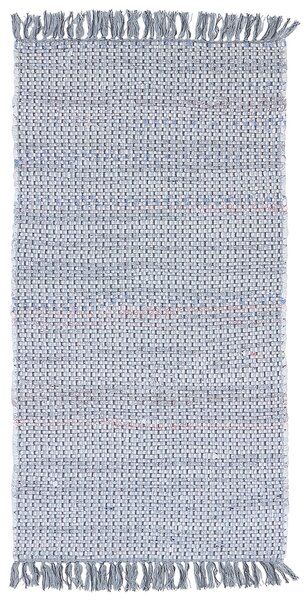 Koberec sivý bavlnený 80 x 150 cm so strapcami obdĺžnikový ručne vyrobený boho eklektický