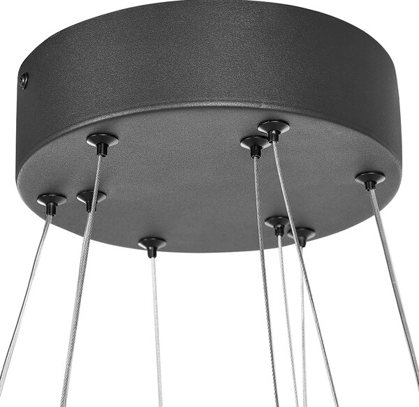 Závesná lampa čierna kovová hliník oceľ integrované LED svetlo moderný dizajn svietidlo v industriálnom štýle