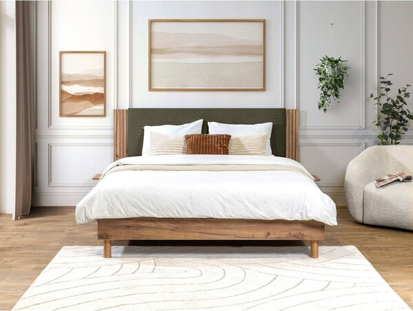 Zelená dvojlôžková posteľ s roštom 140x190 cm Lior – Bobochic Paris