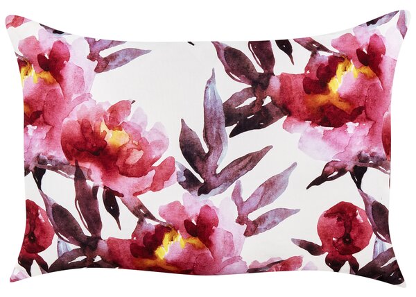 Sada 2 záhradných vankúšov biela a ružová polyester kvetinový vzor 40 x 60 cm obdĺžniková moderný štýl vonkajšia terasa vodoodolná