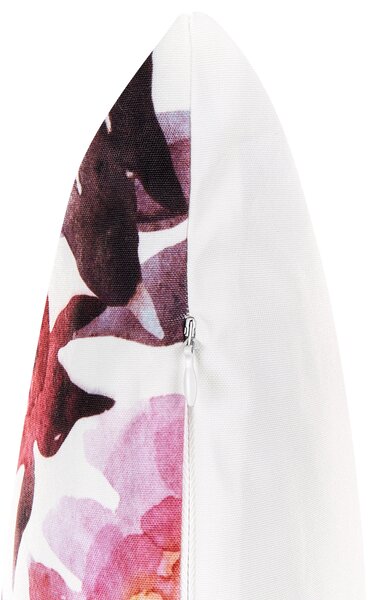 Sada 2 záhradných vankúšov biela a ružová polyester kvetinový vzor 40 x 60 cm obdĺžniková moderný štýl vonkajšia terasa vodoodolná