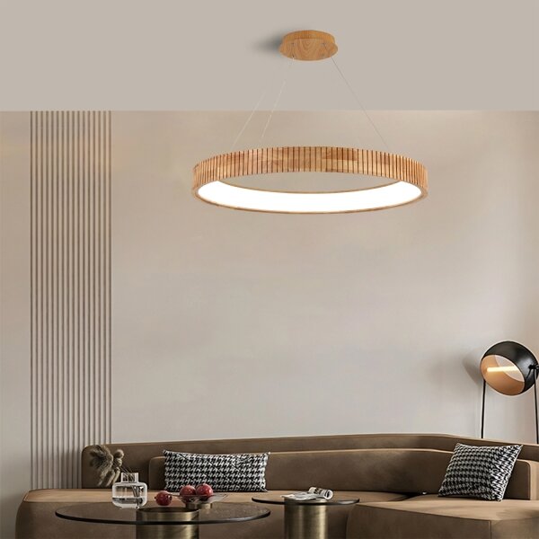 Brilagi - Závesný LED luster na lankách FALCON WOOD MODERN LED/60W/230V pr. 80 cm drevo