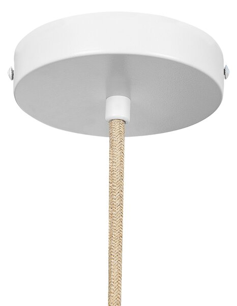 Závesná lampa prírodná béžová ratanové polyesterové tienidlo boho závesné svetlo osvetlenie