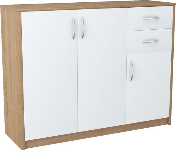 Komoda JULIA K13D2 Biela - dub sonoma