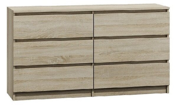 Komoda 6 zásuviek Malva 140 cm Dub Sonoma