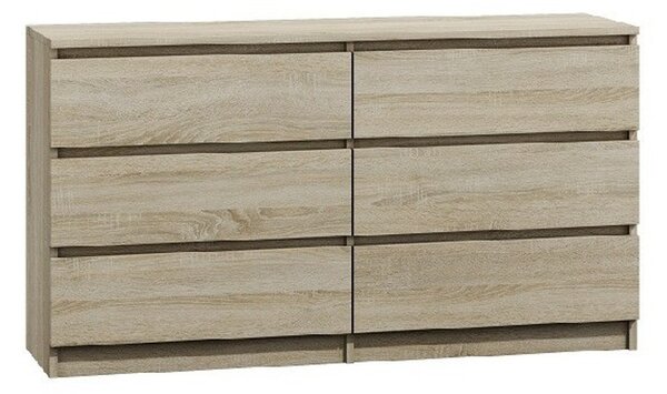 Komoda 6 zásuviek Malva 120 cm Dub Sonoma