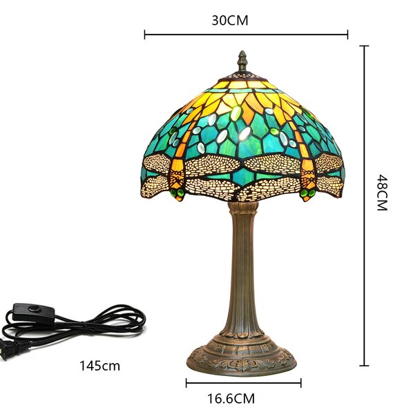 Dragon Azur-Orange stolná lampa tiffany 222