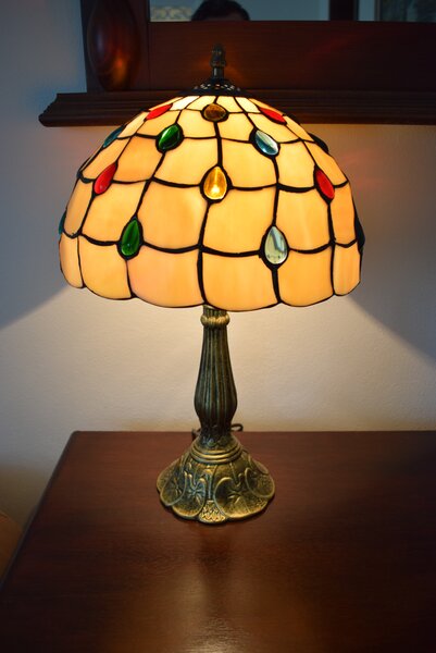 Lampy Tiffany Tiffany stolná lampa Colored210- Huizhou Oufu Lighting v.48xš.30, sklo/kov,40W