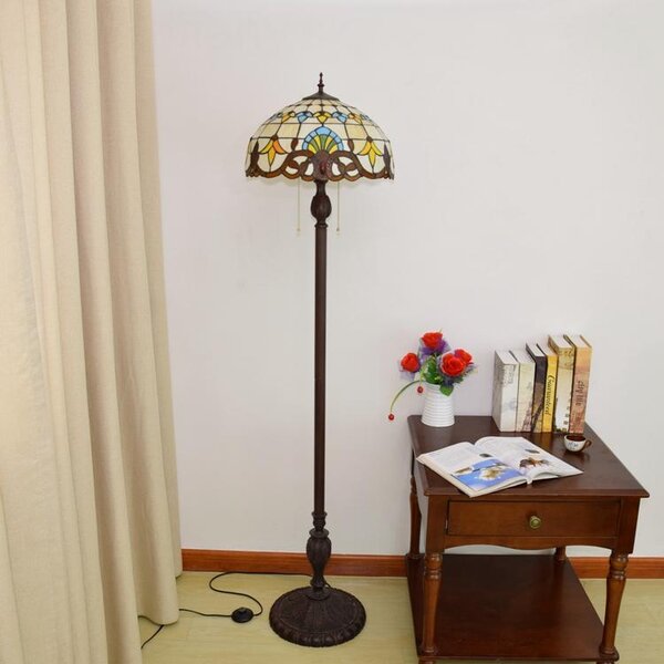 Tiffany stojaca lampa Barok Floor 400 HuizhouOufuLighting v162xš40,sklo/kov,40W
