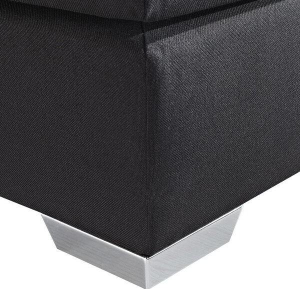 Kontinentálna posteľ čierna umelá koža 180 x 200 cm vreckový pružinový matrac s čelom moderný štýl spálňa
