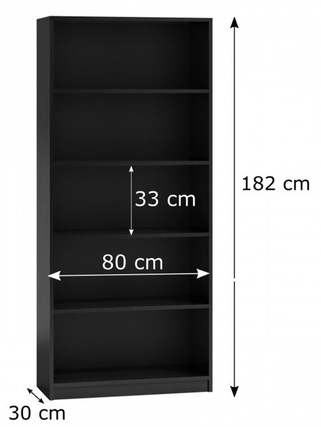 Regál 80 cm čierny