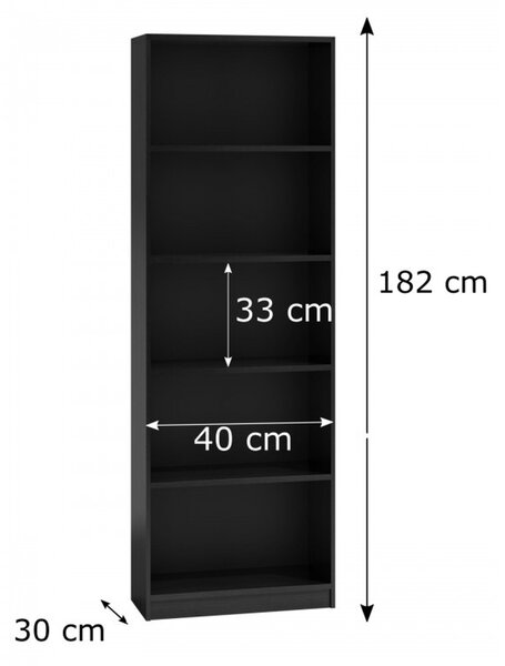 Regál 40 cm čierny