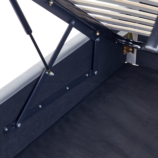 Posteľ svetlosivá zamatová 160 x 200 cm s úložným priestorom a 2 zásuvkami glamour moderný dizajn