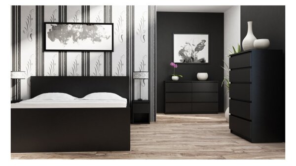 Komoda 6 zásuviek Malva 120 čierna