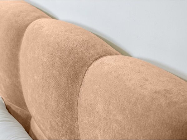 Svetloružová čalúnená dvojlôžková posteľ s roštom 160x200 cm Kumo – Bobochic Paris