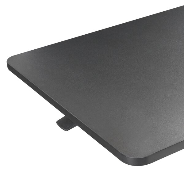 Výškovo nastaviteľný stôl na notebook čierny oceľový rám 65 x 48 cm mobilný manuálne nastavenie výšky moderná kancelária