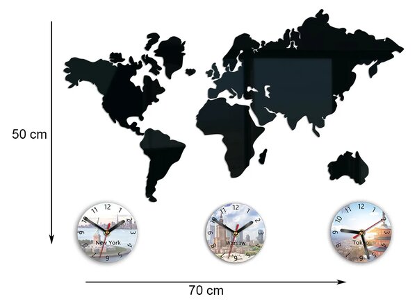 ModernClock 3D nalepovacie hodiny Town čierne