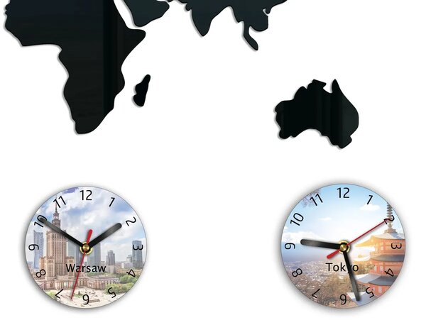 ModernClock 3D nalepovacie hodiny Town čierne