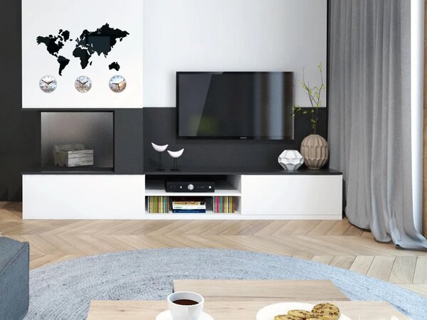 ModernClock 3D nalepovacie hodiny Town čierne