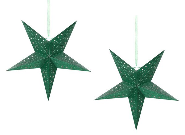 Set 2 ks závesných hviezd 45 cm Monti (zelená trblietavá). Vlastná spoľahlivá doprava až k Vám domov. 1081566