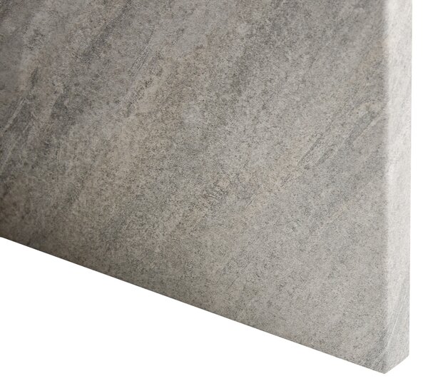 Okrúhly príručný stolík sivý imitácia kameňa MDF 42 x 55 cm klasický moderný dizajn