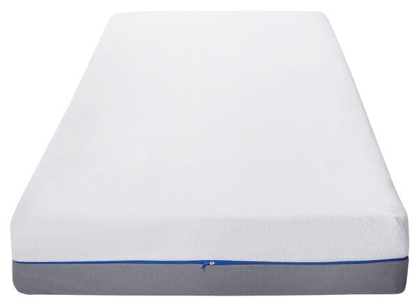 Matrac z pamäťovej peny biely 80 x 200 cm tvrdý so snímateľným poťahom na zips
