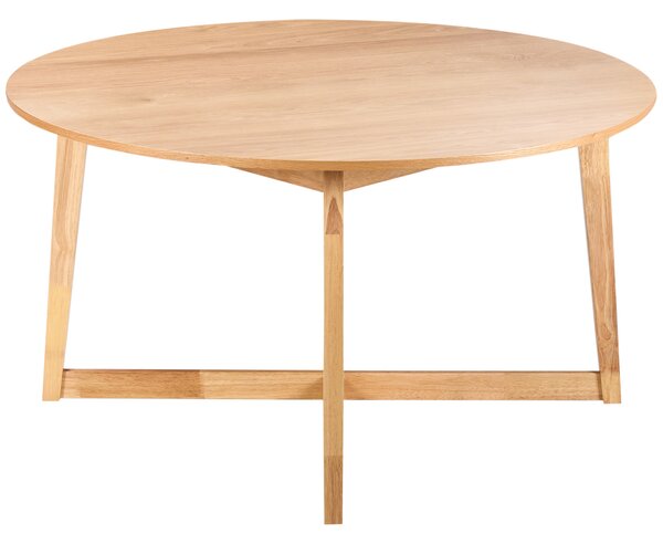 Jedálenský stôl svetlý dub MDF kaučukové drevo ø 120 cm okrúhly retro dizajn obývacia izba jedáleň