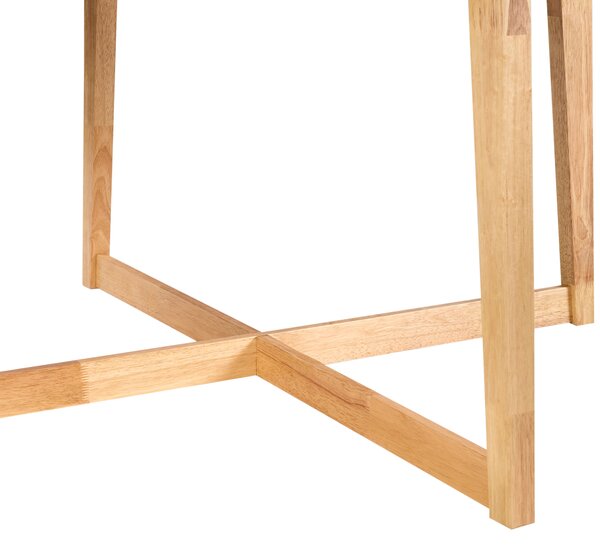 Jedálenský stôl svetlý dub MDF kaučukové drevo ø 120 cm okrúhly retro dizajn obývacia izba jedáleň