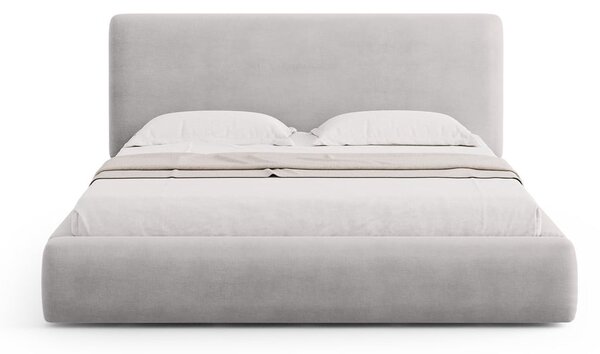 Svetlosivá čalúnená dvojlôžková posteľ s úložným priestorom s roštom 180x200 cm Colonel – Cosmopolitan Design