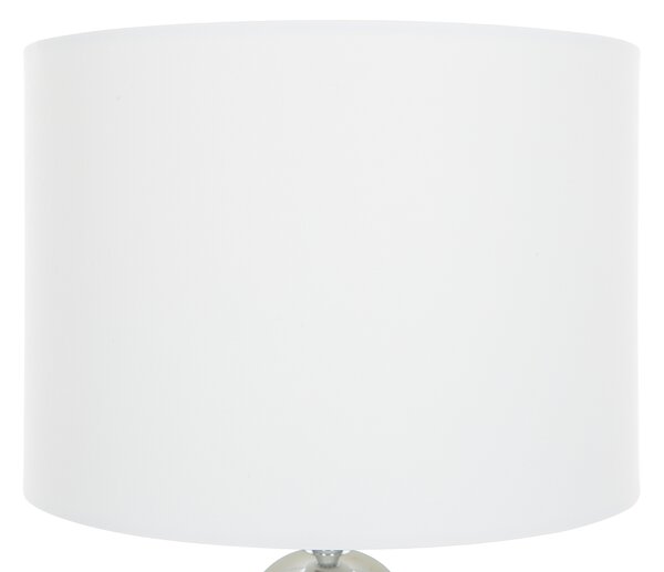 Stolná lampa biela mramorový efekt železo sklo polyester 40 cm látkové tienidlo okrúhly podstavec nočná lampa moderný štýl obývačka spálňa
