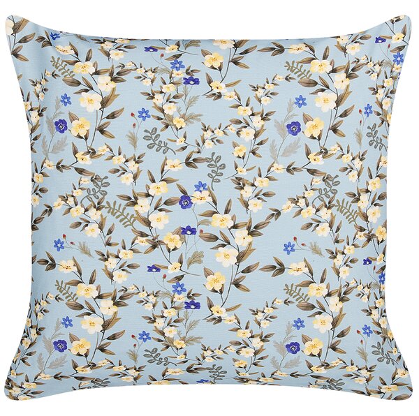 Sada 2 vonkajších vankúšov modrá polyester 45 x 45 cm štvorcová kvetinový vzor dekoračný vankúš záhrada terasa