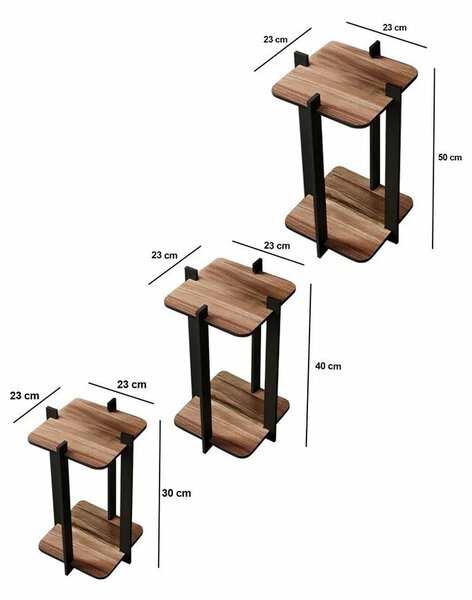 Stojan na kvety Flower Desk Square - Walnut
