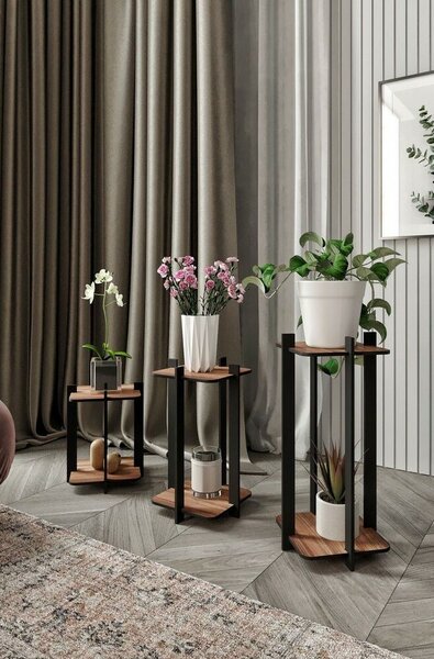 Stojan na kvety Flower Desk Square - Walnut
